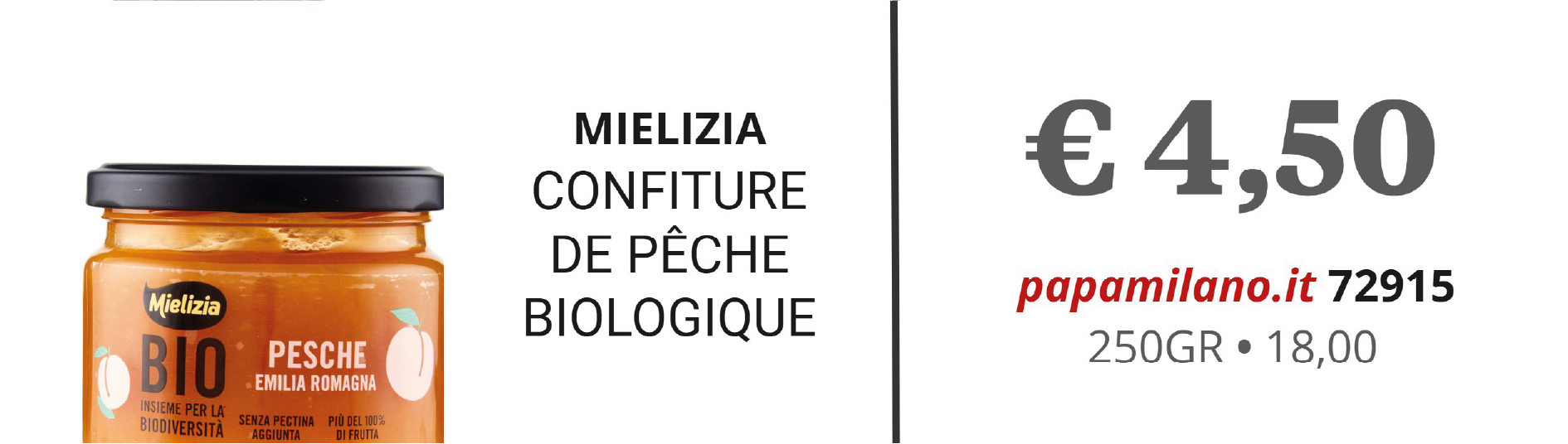 MIELIZIA CONFITURE DE PÊCHE BIOLOGIQUE